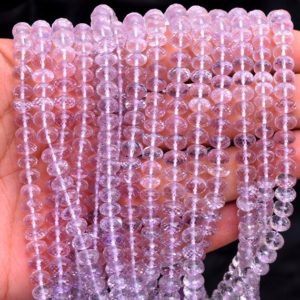 Shop Amethyst Faceted Beads! AAA+ Pink Amethyst Gemstone 6mm-8mm Faceted Rondelle Beads | 18inch Strand | Natural Amethyst Semi Precious Gemstone Loose Beads for Jewelry | Natural genuine faceted Amethyst beads for beading and jewelry making.  #jewelry #beads #beadedjewelry #diyjewelry #jewelrymaking #beadstore #beading #affiliate #ad