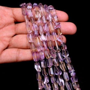 Natural AAA+ Ametrine Gemstone Faceted Step Cut Nuggets Beads | 10inch Strand | Ametrine Semi Precious Gemstone Tumbled Fancy Loose Beads | Natural genuine chip Ametrine beads for beading and jewelry making.  #jewelry #beads #beadedjewelry #diyjewelry #jewelrymaking #beadstore #beading #affiliate #ad