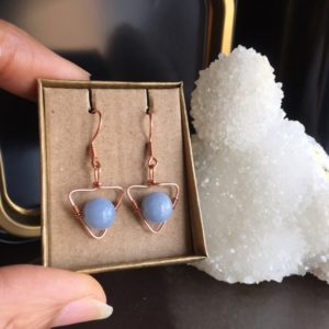 Shop Angelite Earrings! Angelite Earrings, Angelina Jewellery, Angelite Gifts | Natural genuine Angelite earrings. Buy crystal jewelry, handmade handcrafted artisan jewelry for women.  Unique handmade gift ideas. #jewelry #beadedearrings #beadedjewelry #gift #shopping #handmadejewelry #fashion #style #product #earrings #affiliate #ad