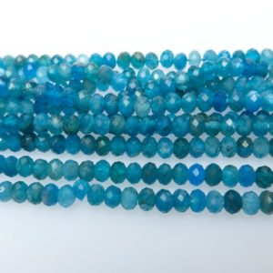 Shop Apatite Faceted Beads! natural blue apatite faceted rondelles – blue gemstone faceted spacer beads – blue stone beads – jewelry making supplies wholesale – 15inch | Natural genuine faceted Apatite beads for beading and jewelry making.  #jewelry #beads #beadedjewelry #diyjewelry #jewelrymaking #beadstore #beading #affiliate #ad