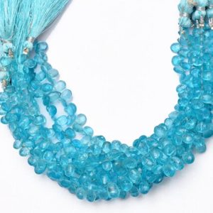 Shop Apatite Bead Shapes! AAA+ Sky Apatite Briolette Beads, Gemstone Pear Briolette | 8inch Strand | Sea Blue Apatite Semi Precious Gemstone Beads for Jewelry Making | Natural genuine other-shape Apatite beads for beading and jewelry making.  #jewelry #beads #beadedjewelry #diyjewelry #jewelrymaking #beadstore #beading #affiliate #ad