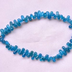 Shop Apatite Bead Shapes! Natural Neon Blue Apatite Beads, Plain Teardrop Apatite Beads, Gemstone For Jewellery, Apatite Briolettes Beads, 3x6mm, 7 Inch Strand | Natural genuine other-shape Apatite beads for beading and jewelry making.  #jewelry #beads #beadedjewelry #diyjewelry #jewelrymaking #beadstore #beading #affiliate #ad