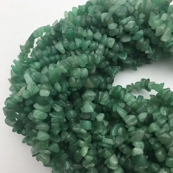 Green Aventurine Irregular Pebble Nugget Chips Beads Approx 7-8mm 34" Strand