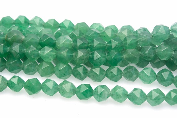 Green Aventurine Star Beads - Earring Making Materials - Semi Precious Stone Beads - Beads And Jewelry Supplies - Bracelet Making Materials