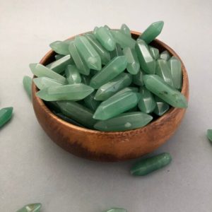 Shop Aventurine Points & Wands! Small Double Terminated Green Aventurine Points (Lot of 5 Pieces) | Natural genuine stones & crystals in various shapes & sizes. Buy raw cut, tumbled, or polished gemstones for making jewelry or crystal healing energy vibration raising reiki stones. #crystals #gemstones #crystalhealing #crystalsandgemstones #energyhealing #affiliate #ad
