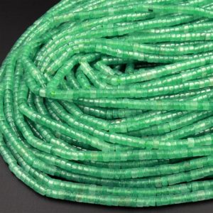 Shop Aventurine Rondelle Beads! Natural Green Aventurine 4mm 6mm Heishi Rondelle Beads 15.5" Strand | Natural genuine rondelle Aventurine beads for beading and jewelry making.  #jewelry #beads #beadedjewelry #diyjewelry #jewelrymaking #beadstore #beading #affiliate #ad