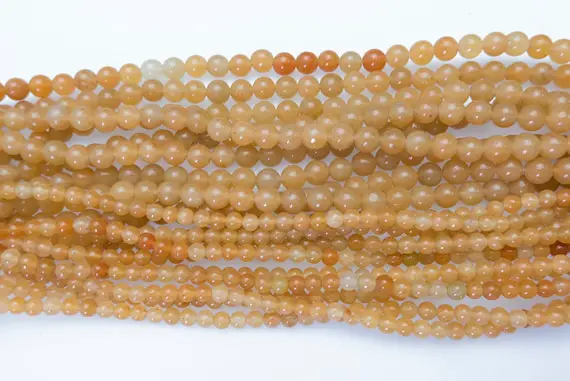 Red Aventurine Round Beads  - Peach Aventurine Gemstone Beads - Natural Gemstone Beads For Beading - Craft Supplies - Jewelry Making