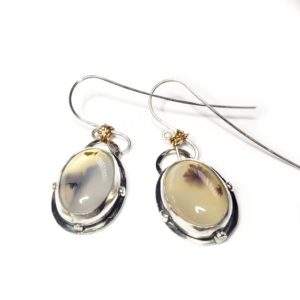 Shop Dendritic Agate Jewelry! BEFORE DAWN-2 : Dendritic Agate Earrings, Gemstone and Silver Earrings, Agate Drop Earrings, Silver Earrings | Natural genuine Dendritic Agate jewelry. Buy crystal jewelry, handmade handcrafted artisan jewelry for women.  Unique handmade gift ideas. #jewelry #beadedjewelry #beadedjewelry #gift #shopping #handmadejewelry #fashion #style #product #jewelry #affiliate #ad