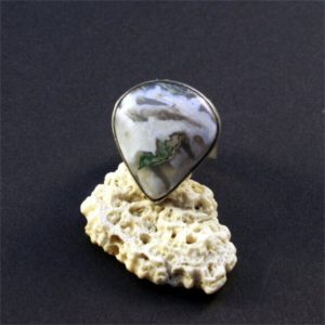Shop Moss Agate Rings! big woman ring with raw  agate, simple moss agate ring, adjustable textured band, wabi sabi style, ooak ring,contemporary jewelry | Natural genuine Moss Agate rings, simple unique handcrafted gemstone rings. #rings #jewelry #shopping #gift #handmade #fashion #style #affiliate #ad