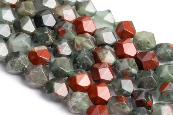 Blood Stone Beads Star Cut Faceted Grade Aaa Genuine Natural Gemstone Loose Beads 7-8mm