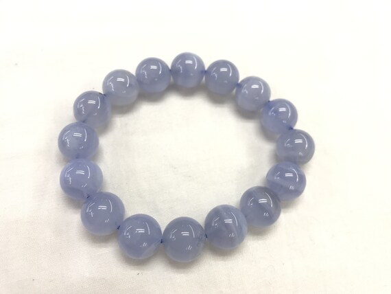 Genuine Blue Chalcedony 12.3-12.5mm Round Natural Gemstone Beads Finished Jewerly Bracelet Supply - 1piece