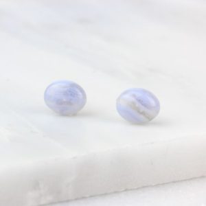 Shop Blue Lace Agate Jewelry! Blue Lace Agate, Agate Earrings, Blue Lace Agate Stud, Agate Stud Earrings, Something Blue, Blue Agate Studs, Silver Stud Earrings | Natural genuine Blue Lace Agate jewelry. Buy crystal jewelry, handmade handcrafted artisan jewelry for women.  Unique handmade gift ideas. #jewelry #beadedjewelry #beadedjewelry #gift #shopping #handmadejewelry #fashion #style #product #jewelry #affiliate #ad