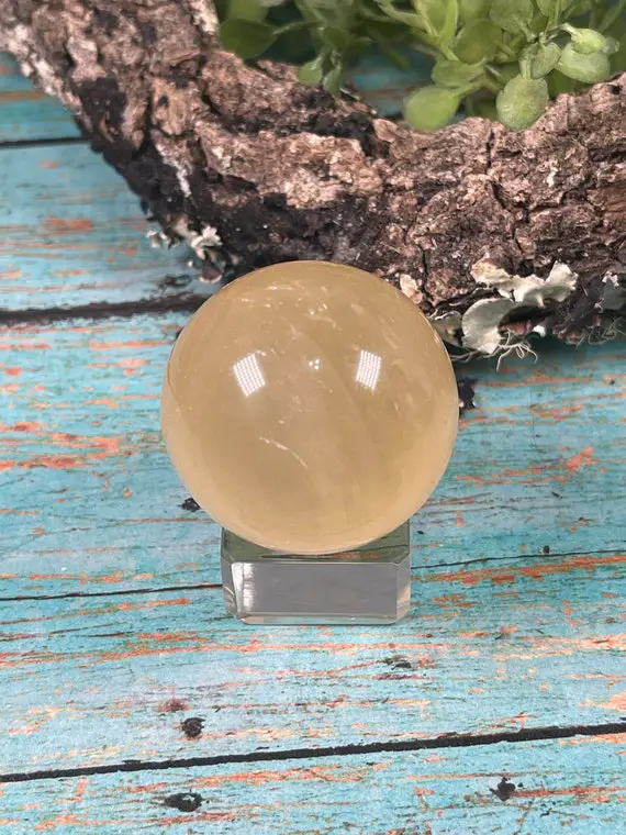 Honey Calcite Sphere - Reiki Charged Crystal Ball - Crystal Reiki Energy - Release Negativity - Regain Personal Power - Amplify Energy #4