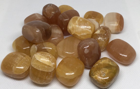 Honey Calcite Tumbled Stone, Golden Honey Calcite, Citrine Color Calcite, Healing Crystals And Stones, Chakra Stones, Spiritual Stone
