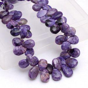 Shop Charoite Bead Shapes! AAA+ Russian Charoite Gemstone 10mm-14mm Smooth Pear Beads | 8inch Strand | Purple Charoite Semi Precious Gemstone Smooth Loose Briolettes | Natural genuine other-shape Charoite beads for beading and jewelry making.  #jewelry #beads #beadedjewelry #diyjewelry #jewelrymaking #beadstore #beading #affiliate #ad