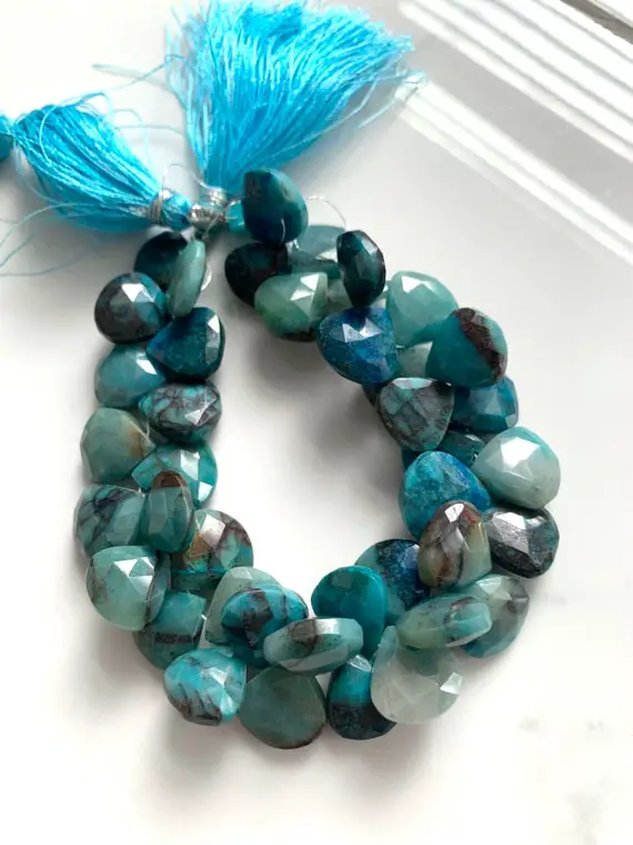 Chrysocolla Faceted Hearts
