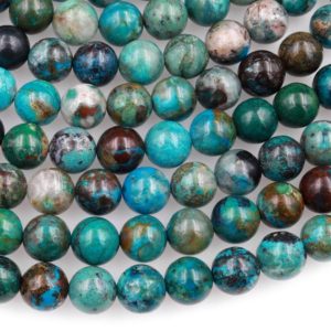Shop Chrysocolla Round Beads! Natural Chrysocolla Beads 6mm 8mm 10mm Round Real Natural Blue Green Chrysocolla Gemstone From Arizona 15.5" Strand | Natural genuine round Chrysocolla beads for beading and jewelry making.  #jewelry #beads #beadedjewelry #diyjewelry #jewelrymaking #beadstore #beading #affiliate #ad