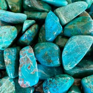 Shop Tumbled Chrysocolla Crystals & Pocket Stones! Chrysocolla Stone Semi Tumbled | Natural Gemstone Crystal| Peru Peruvian Goddess Wise Woman | Natural genuine stones & crystals in various shapes & sizes. Buy raw cut, tumbled, or polished gemstones for making jewelry or crystal healing energy vibration raising reiki stones. #crystals #gemstones #crystalhealing #crystalsandgemstones #energyhealing #affiliate #ad