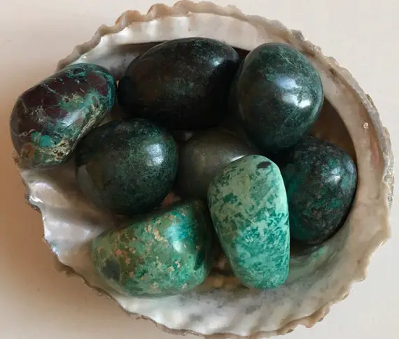 Chrysocolla Medium Tumbled Stone, Healing Crystals And Stones, Tranquil And Sustaining Stone, Spiritual Stone, Meditation