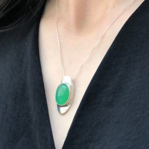 Shop Chrysoprase Pendants! Chrysoprase Pendant, Natural Chrysoprase, Long Pendant, Large Chrysoprase, May Birthstone, Green Pendant, Oval Pendant, Solid Silver Pendant | Natural genuine Chrysoprase pendants. Buy crystal jewelry, handmade handcrafted artisan jewelry for women.  Unique handmade gift ideas. #jewelry #beadedpendants #beadedjewelry #gift #shopping #handmadejewelry #fashion #style #product #pendants #affiliate #ad