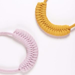 Shop Macrame Jewelry Tools! Chunky Necklace Kit, Mustard and Dusty Pink, Beginners Macrame Kit, DIY Jewellery Kit | Shop jewelry making and beading supplies, tools & findings for DIY jewelry making and crafts. #jewelrymaking #diyjewelry #jewelrycrafts #jewelrysupplies #beading #affiliate #ad
