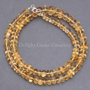 Shop Citrine Necklaces! Natural CITRINE Beaded Necklace, 6-10mm Golden Citrine Smooth Roundel Beads Necklace, AAA++ Citrine Transparent Beads Necklace, Mom's Gift | Natural genuine Citrine necklaces. Buy crystal jewelry, handmade handcrafted artisan jewelry for women.  Unique handmade gift ideas. #jewelry #beadednecklaces #beadedjewelry #gift #shopping #handmadejewelry #fashion #style #product #necklaces #affiliate #ad