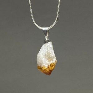 Raw Citrine Point Gemstone Necklace, Citrine Crystal Pendant Necklace | Natural genuine Gemstone pendants. Buy crystal jewelry, handmade handcrafted artisan jewelry for women.  Unique handmade gift ideas. #jewelry #beadedpendants #beadedjewelry #gift #shopping #handmadejewelry #fashion #style #product #pendants #affiliate #ad