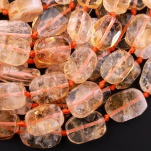 Shop Citrine Round Beads! Natural Golden Citrine Oval Beads Rounded Rectangle Gemstone 15.5" Strand | Natural genuine round Citrine beads for beading and jewelry making.  #jewelry #beads #beadedjewelry #diyjewelry #jewelrymaking #beadstore #beading #affiliate #ad