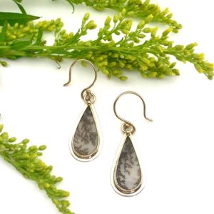 Shop Dendritic Agate Earrings! Dendritic Agate Dangle Earrings in Silver and Gold | Natural genuine Dendritic Agate earrings. Buy crystal jewelry, handmade handcrafted artisan jewelry for women.  Unique handmade gift ideas. #jewelry #beadedearrings #beadedjewelry #gift #shopping #handmadejewelry #fashion #style #product #earrings #affiliate #ad