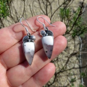 Dendritic agate earrings, agate jewellery, sterling silver earrings, dendritic earrings, dendritic opal, gemstone earrings, Australia seller | Natural genuine Dendritic Agate earrings. Buy crystal jewelry, handmade handcrafted artisan jewelry for women.  Unique handmade gift ideas. #jewelry #beadedearrings #beadedjewelry #gift #shopping #handmadejewelry #fashion #style #product #earrings #affiliate #ad
