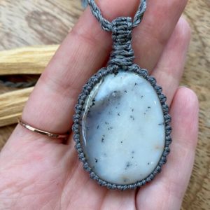 Shop Dendritic Agate Necklaces! Dendritic Agate Macrame Necklace / Choker – Boho – Hippie – Crystal – Natural Jewellery – Stacking – Layering – Mens – Unisex – Waterproof | Natural genuine Dendritic Agate necklaces. Buy handcrafted artisan men's jewelry, gifts for men.  Unique handmade mens fashion accessories. #jewelry #beadednecklaces #beadedjewelry #shopping #gift #handmadejewelry #necklaces #affiliate #ad