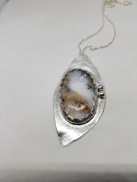 Dendritic Agate Necklace Gemstone Pendant Sterling Silver Gemstone Gemstone Jewellery Dendritic Agate Jewelry