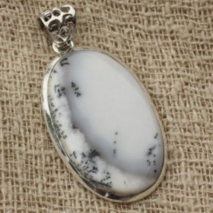 Shop Dendritic Agate Pendants! n19 – Pendentif Argent 925 et Agate Dendritique Ovale 36x23mm | Natural genuine Dendritic Agate pendants. Buy crystal jewelry, handmade handcrafted artisan jewelry for women.  Unique handmade gift ideas. #jewelry #beadedpendants #beadedjewelry #gift #shopping #handmadejewelry #fashion #style #product #pendants #affiliate #ad