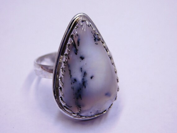 Dendritic Ring, Sterling Silver Ring, Dendritic Agate Ring, Gemstone Ring, Wedding Ring-agate Ring, Positive Energy, Directing, Boho Jewelry
