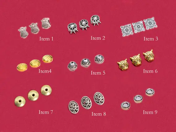 5/10 Pcs Antique Sliver / Gold Tone Spacer Beads - Owl/flower Round/diamond/flat Round/heptagonround/leopardhead/rondelle/oval/round