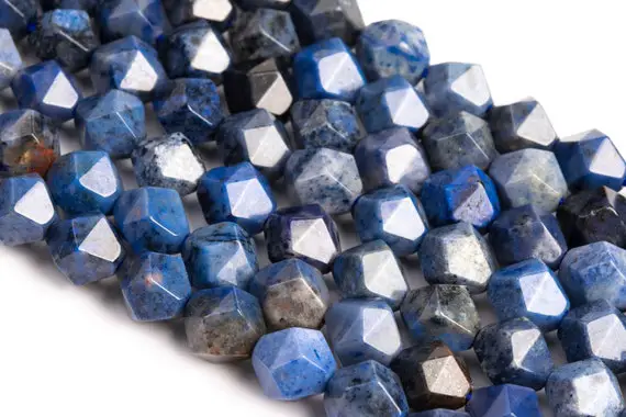 Genuine Natural Blue Dumortierite Loose Beads Star Cut Faceted Shape 5-6mm 7-8mm 9-10mm