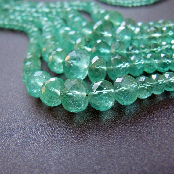 Emerald Rondelles • 2.30-7mm • Aa++ Micro Faceted • Natural Genuine Gemstone • Zambian • Good Clarity • Light Green