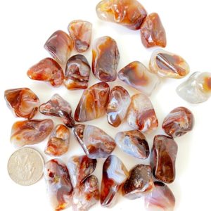 Shop Raw Crystals & Rough Gemstones! Mexican Fire Agate Stone (0.5" – 1.75") Fire Agate Crystal Polished – Tumbled Mexican Fire Agate – Tumbled Healing Crystals & Stones | Natural genuine stones & crystals in various shapes & sizes. Buy raw cut, tumbled, or polished gemstones for making jewelry or crystal healing energy vibration raising reiki stones. #crystals #gemstones #crystalhealing #crystalsandgemstones #energyhealing #affiliate #ad