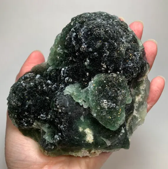 4.8" Green Fluorite Crystal Cluster- Raw Stone- Natural Mineral Specimen- Healing Crystal- Meditation Crystal- Collectible- From China 1.8lb