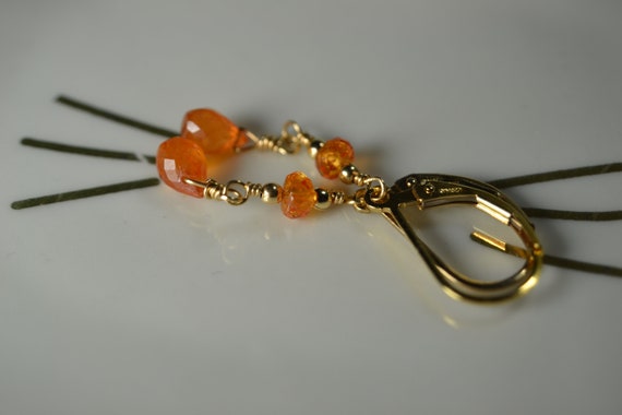 Mandarin Garnet Earrings In 14k Gold, Sterling Silver // January Birthstone // Spessartine, Orange Garnet // 2nd Anniversary // Minimalist