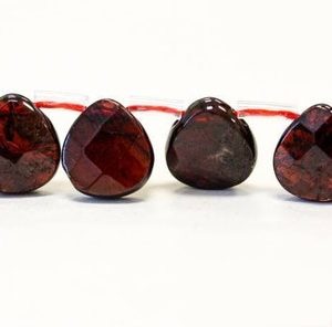 Shop Garnet Bead Shapes! M/ Garnet 10x10mm Flat Pear Briolette beads 15.5" strand 35pcs Enhanced Red color gemstone beads For jewelry making | Natural genuine other-shape Garnet beads for beading and jewelry making.  #jewelry #beads #beadedjewelry #diyjewelry #jewelrymaking #beadstore #beading #affiliate #ad