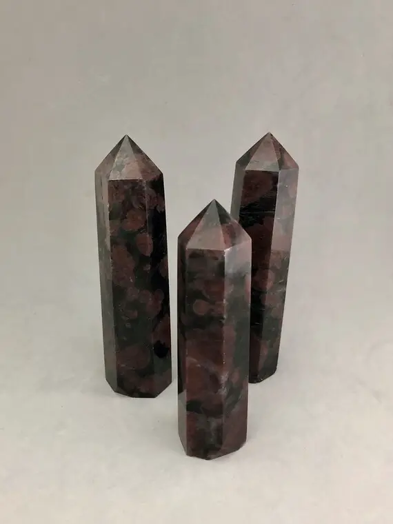 Garnet In Arfvendsonite Firework Crystal Point (4 1/2" Tall) For Crystal Magic Grids Spiritual Growth Astral Travel Starseed Crystal Witch