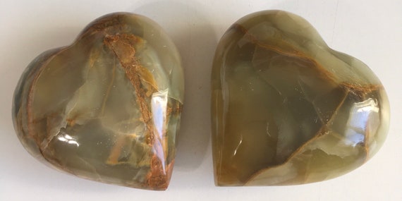 Large Green Calcite Gemstone Heart: Healing Crystal, Chakra Stone (4", 800g)