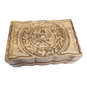 Shop Gifts for Crystal Lovers! Handcarved Wooden Storage Box, Star Pentacle Design Box, Crystal Box,Jewelry Keepsake Box,Trinkets,Alter Box, Unique Storage Accessories | Shop jewelry making and beading supplies, tools & findings for DIY jewelry making and crafts. #jewelrymaking #diyjewelry #jewelrycrafts #jewelrysupplies #beading #affiliate #ad