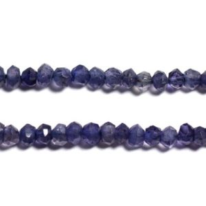 Shop Iolite Faceted Beads! 10pc – Perles Pierre – Iolite Cordiérite Rondelles Facettées 2-5mm Bleu Violet gris indigo – 4558550090409 | Natural genuine faceted Iolite beads for beading and jewelry making.  #jewelry #beads #beadedjewelry #diyjewelry #jewelrymaking #beadstore #beading #affiliate #ad