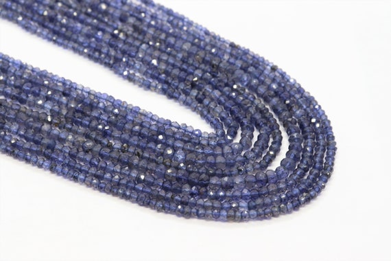 Aaa Natural Iolite Faceted Rondelle Beads, Iolite Rondelle Beads, Iolite Faceted Beads, Iolite Wholesale Beads For Jewelry Making Craft