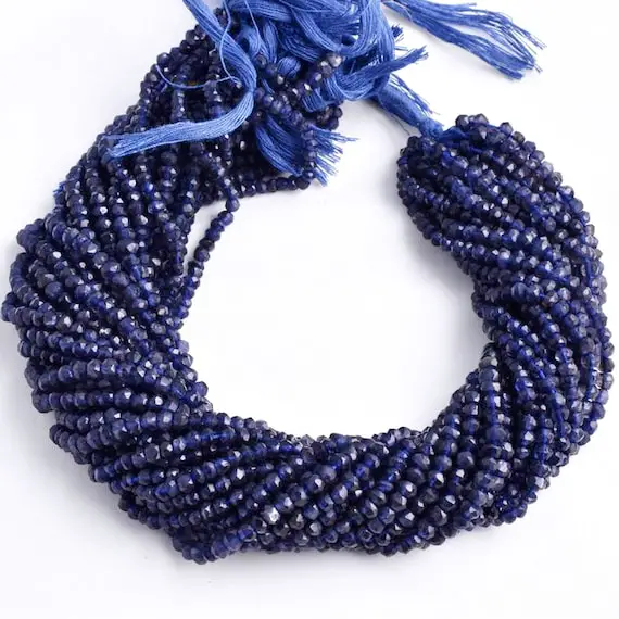 Iolite Faceted Rondelle Beads, Iolite Beads, Iolite Rondelle Beads, Natural Iolite Faceted Beads, Aaa+ Quality 4 Mm Beads, Iolite+beads