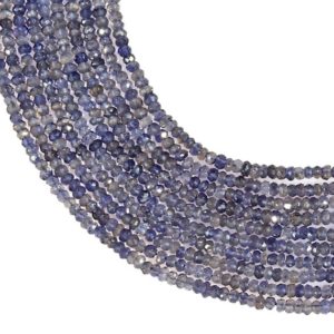 Shop Iolite Rondelle Beads! Iolite Faceted Rondelle Beads   Iolite Rondelle Beads   Iolite Beads   Iolite faceted Beads  Iolite Faceted Beads Natural Gemstone | Natural genuine rondelle Iolite beads for beading and jewelry making.  #jewelry #beads #beadedjewelry #diyjewelry #jewelrymaking #beadstore #beading #affiliate #ad