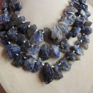 Shop Iolite Chip & Nugget Beads! Iolite Natural Polished Rough Briolettes/10Inches 20To10MM Long Approx/Wholesaler/Supplies/R5 | Natural genuine chip Iolite beads for beading and jewelry making.  #jewelry #beads #beadedjewelry #diyjewelry #jewelrymaking #beadstore #beading #affiliate #ad