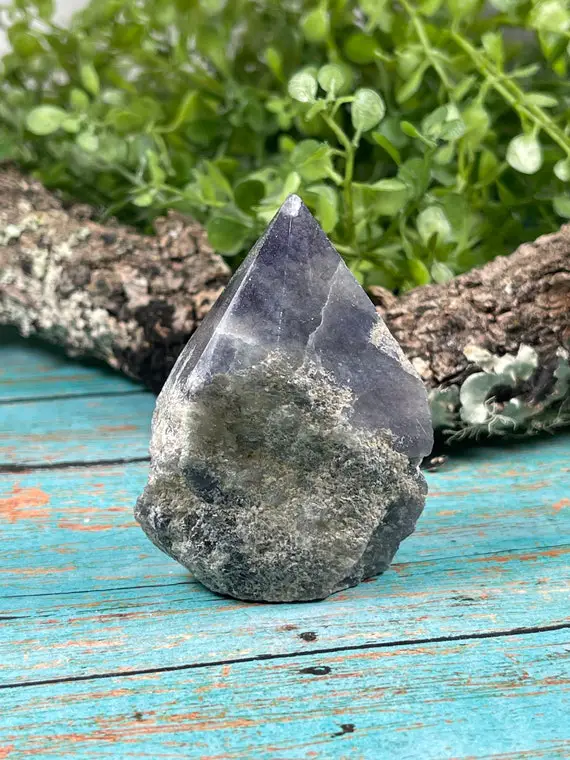 Iolite Top-polished Generator - Raw Iolite Crystal Point - Reiki Charged - Powerful Energy- Improves Relationships - Enhance Intuition - #18